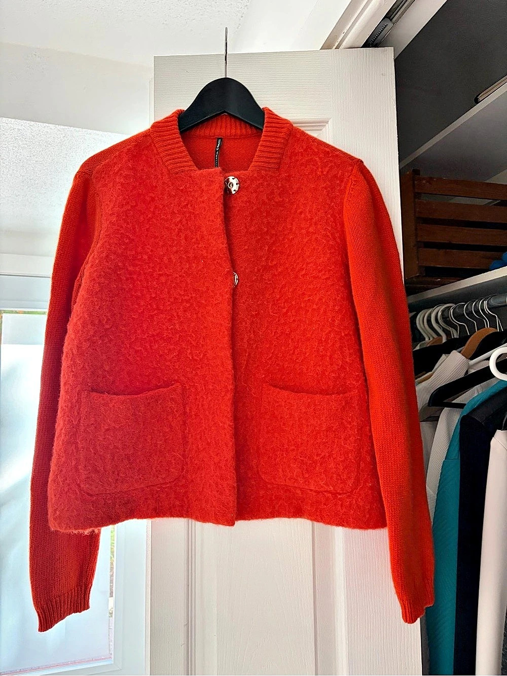 Liviana Conti Cashmere Wool Cardigan in Orange Like New